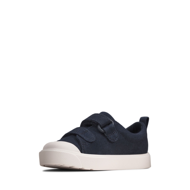 City Bright T Clarks Navy Canvas