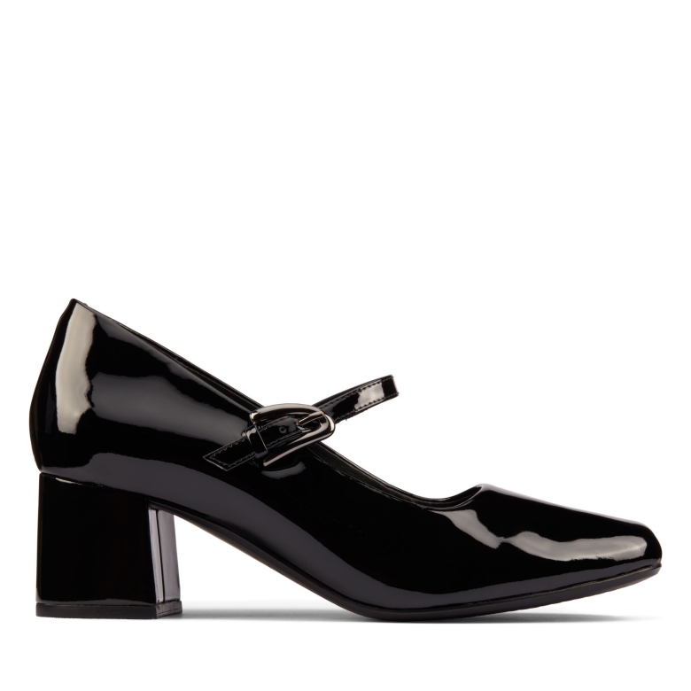 Transparente 55 Schnalle Clarks Schwarzes Patent