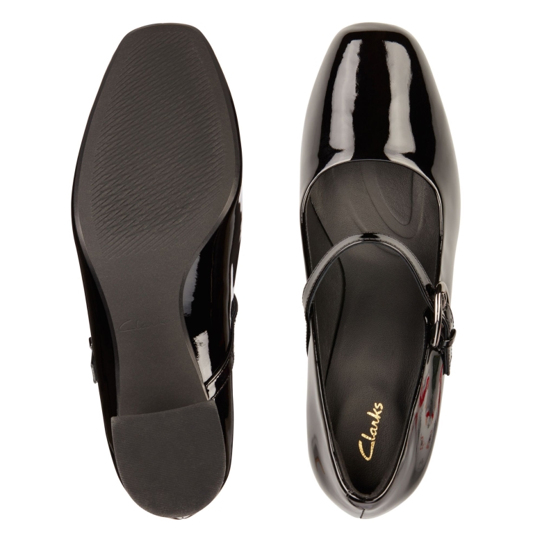 Transparente 55 Schnalle Clarks Schwarzes Patent