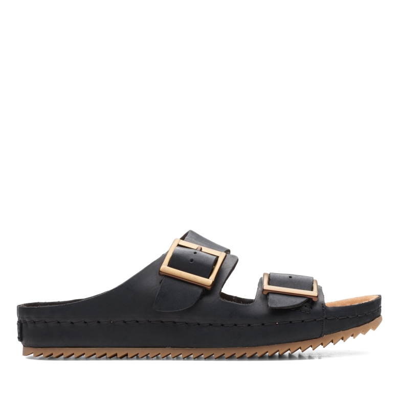 Clarks Schwarzes Leder Brookleigh Sonne
