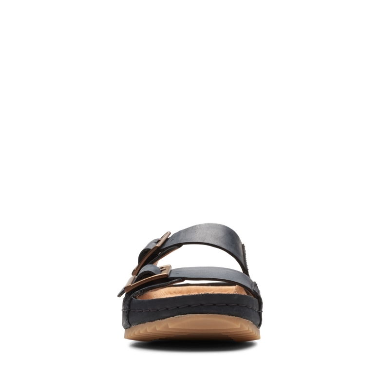 Clarks Schwarzes Leder Brookleigh Sonne