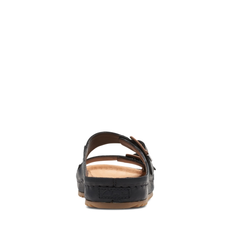Clarks Schwarzes Leder Brookleigh Sonne