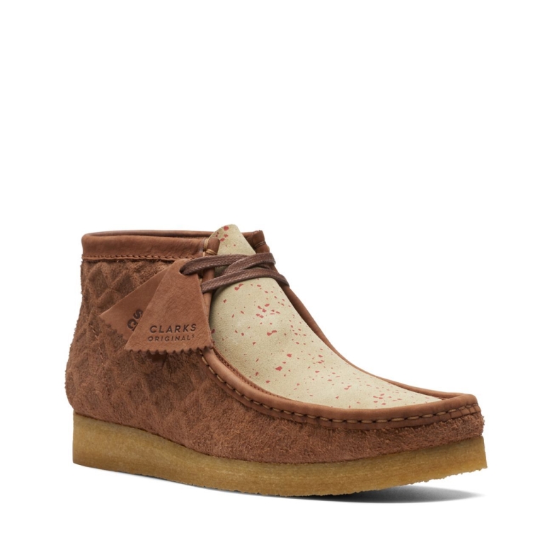 Braun/roter Wallabee-stiefel Von Clarks
