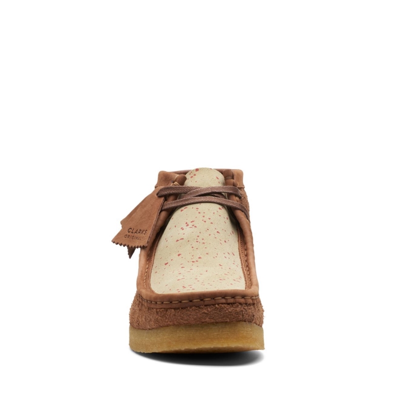 Braun/roter Wallabee-stiefel Von Clarks