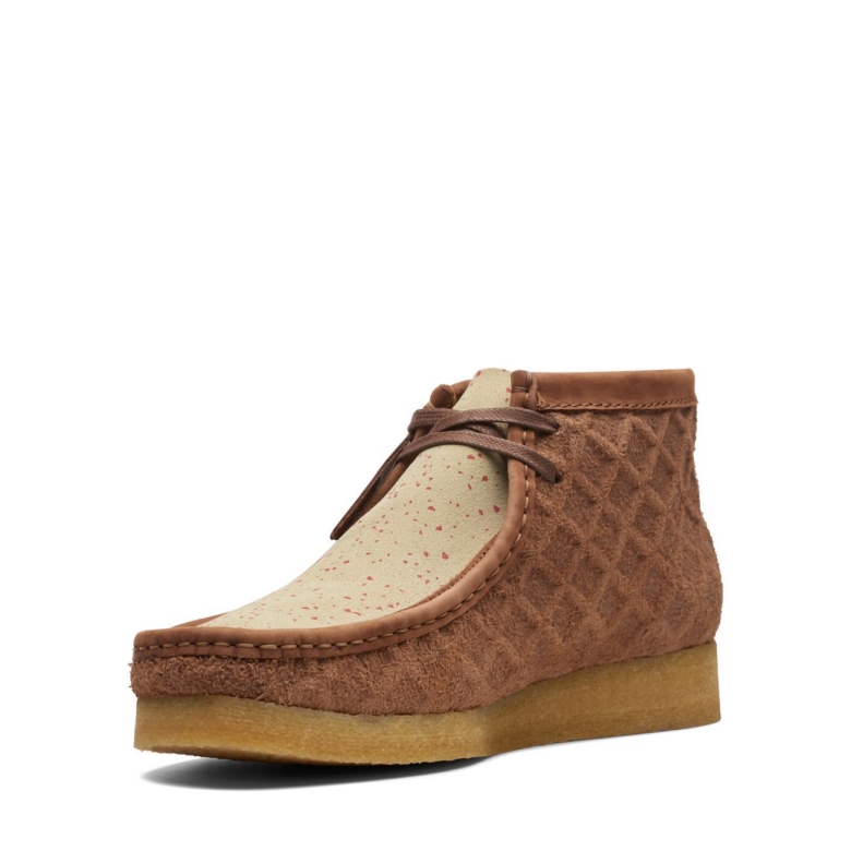 Braun/roter Wallabee-stiefel Von Clarks