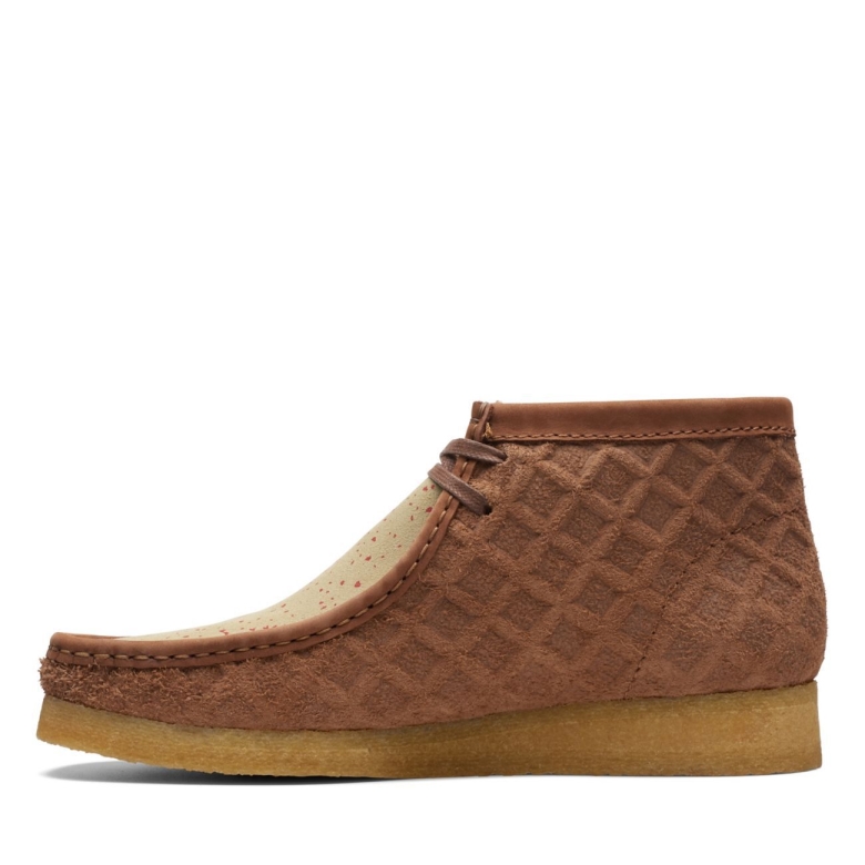 Braun/roter Wallabee-stiefel Von Clarks
