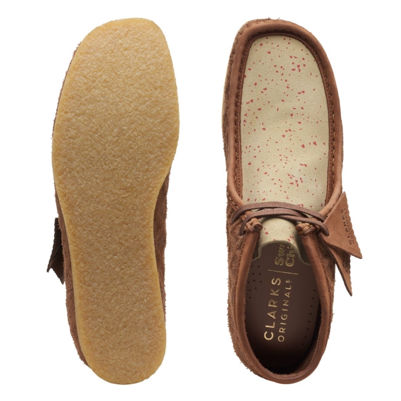 Braun/roter Wallabee-stiefel Von Clarks