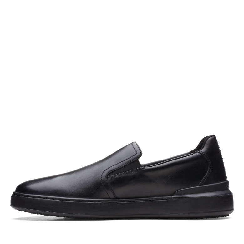 Court Lite Slip Aus Schwarzem Leder Clarks