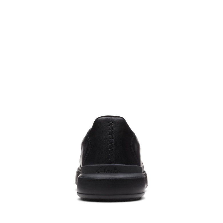 Court Lite Slip Aus Schwarzem Leder Clarks
