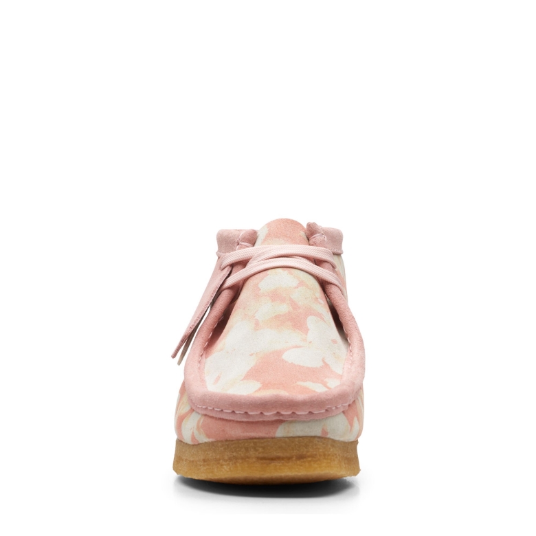 Rosé Geblümter Clarks Wallabee-Stiefel
