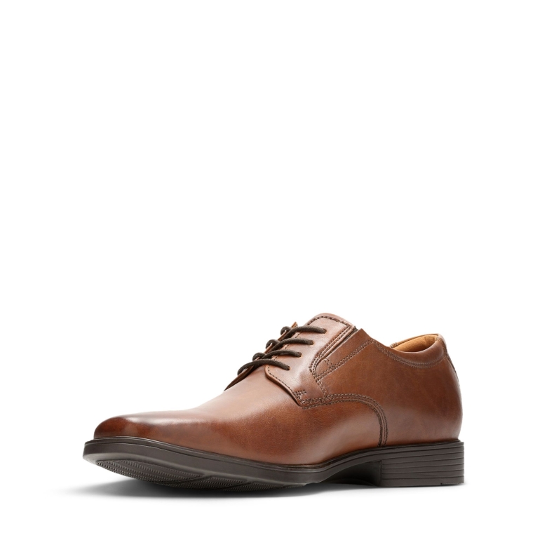 Dunkelbraunes Leder Clarks Tilden Einfarbig