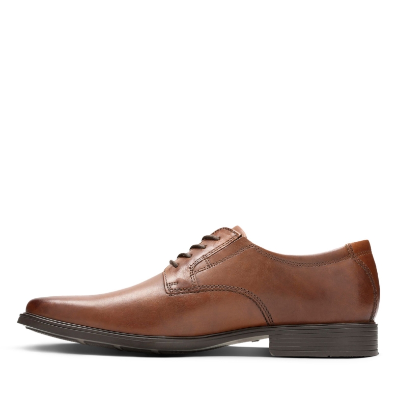 Dunkelbraunes Leder Clarks Tilden Einfarbig
