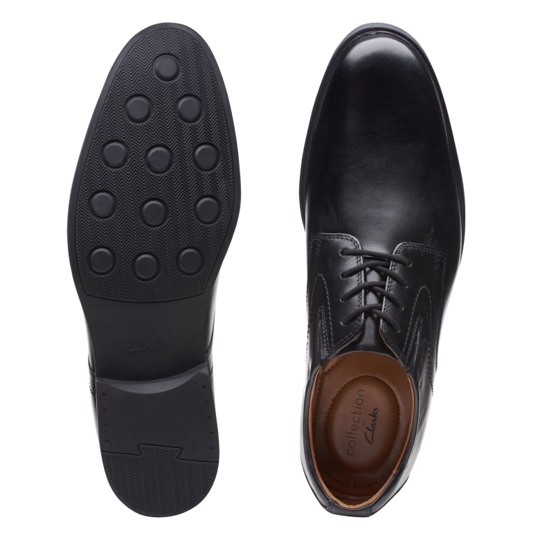 Schwarzes Leder Whiddon Plain Clarks