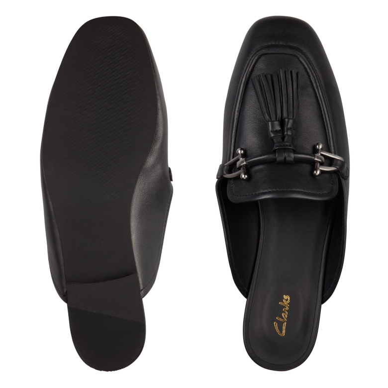 Clarks Schwarzes Leder Pure 2 Trimmen