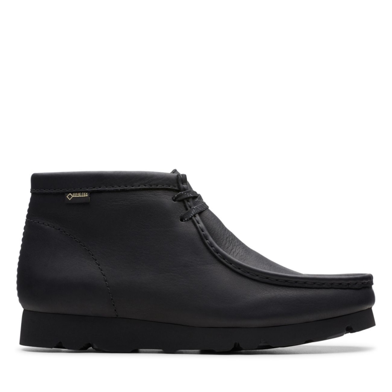 Wallabee Bt Gtx Clarks Schwarzes Leder
