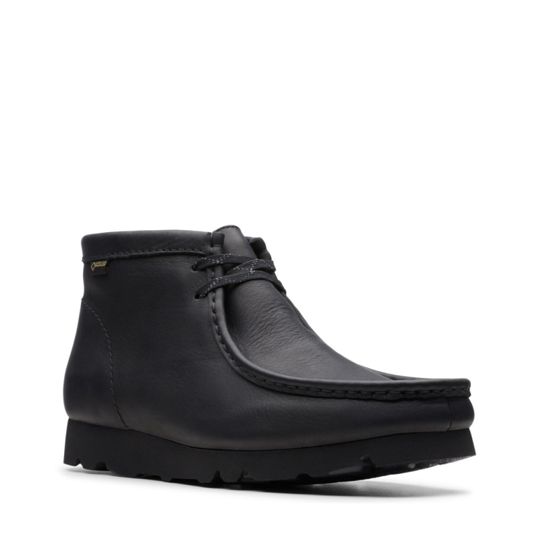 Wallabee Bt Gtx Clarks Schwarzes Leder