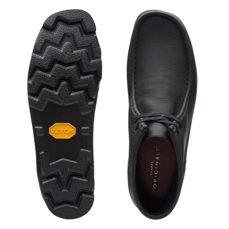 Wallabee Bt Gtx Clarks Schwarzes Leder