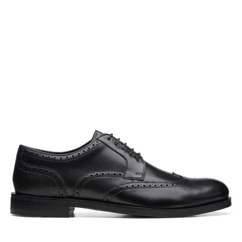 Clarks Craftdean Wing Schwarzes Leder