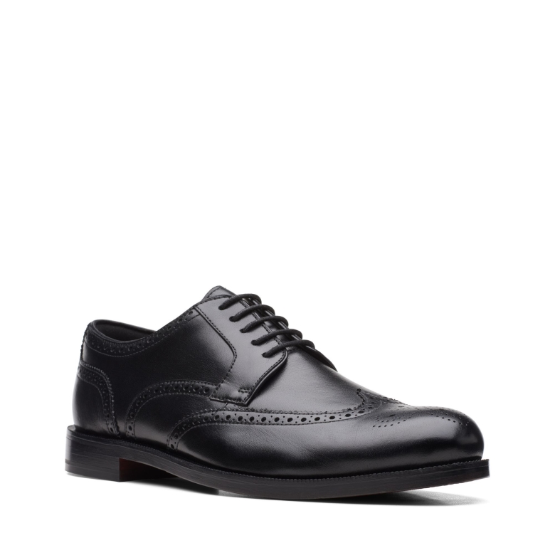Clarks Craftdean Wing Schwarzes Leder