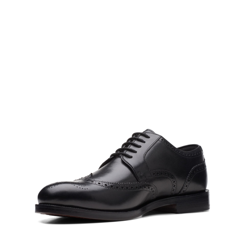 Clarks Craftdean Wing Schwarzes Leder