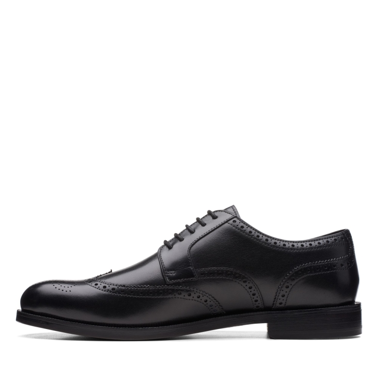 Clarks Craftdean Wing Schwarzes Leder