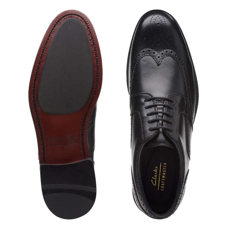 Clarks Craftdean Wing Schwarzes Leder