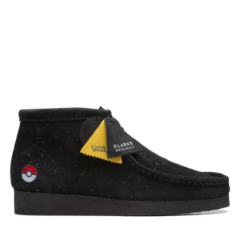 Schwarz Geprägter Clarks Wallabee-stiefel