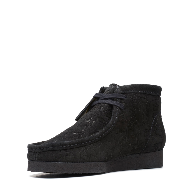 Schwarz Geprägter Clarks Wallabee-stiefel
