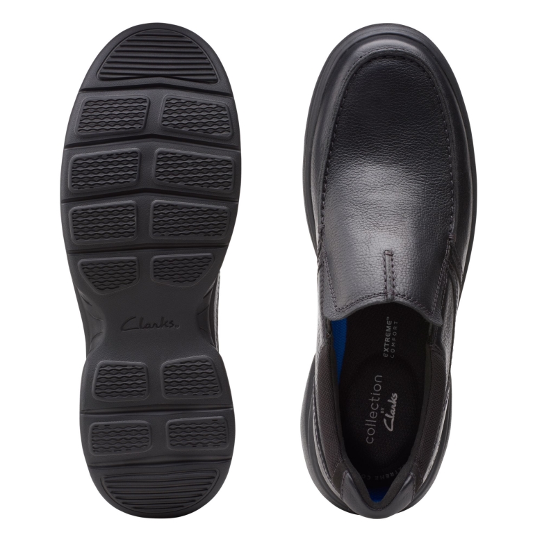 Schwarzes Leder Clarks Bradley Free