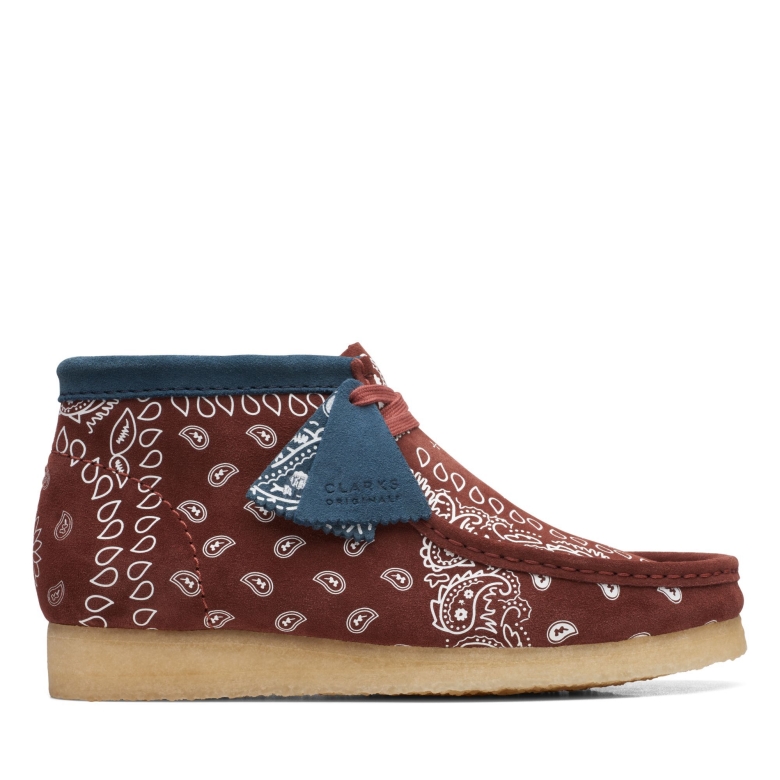 Red Clarks Wallabee-Stiefel