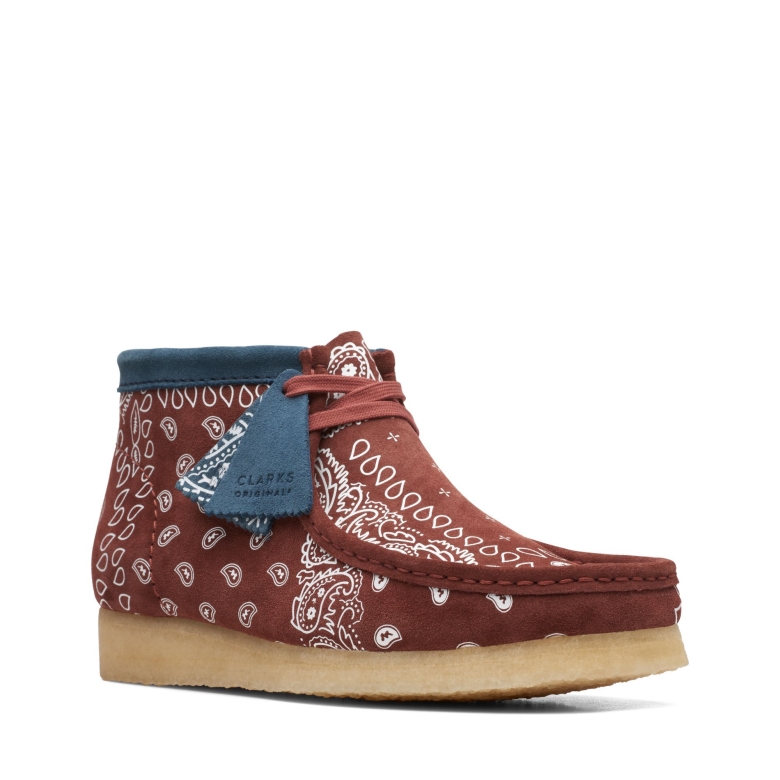 Red Clarks Wallabee-Stiefel