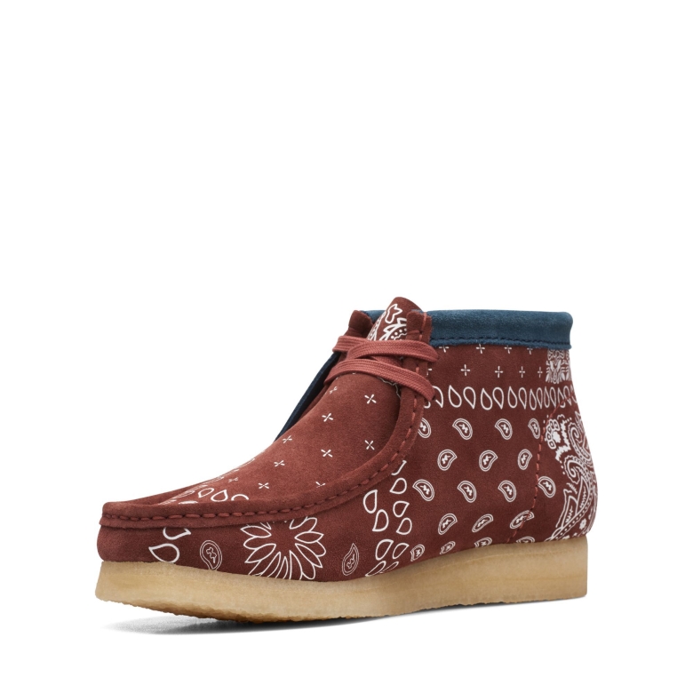 Red Clarks Wallabee-Stiefel