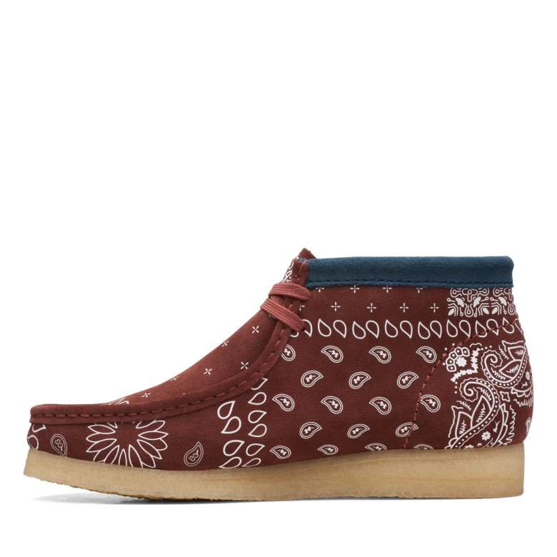Red Clarks Wallabee-Stiefel