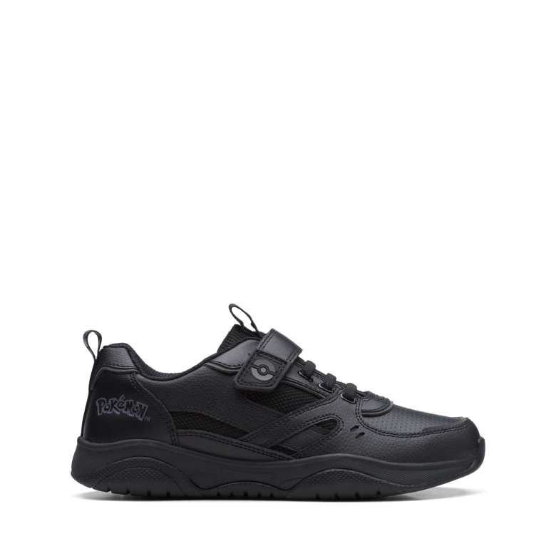 Schwarzes Leder Clarks Grip Trade O