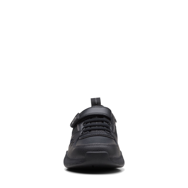 Schwarzes Leder Clarks Grip Trade O