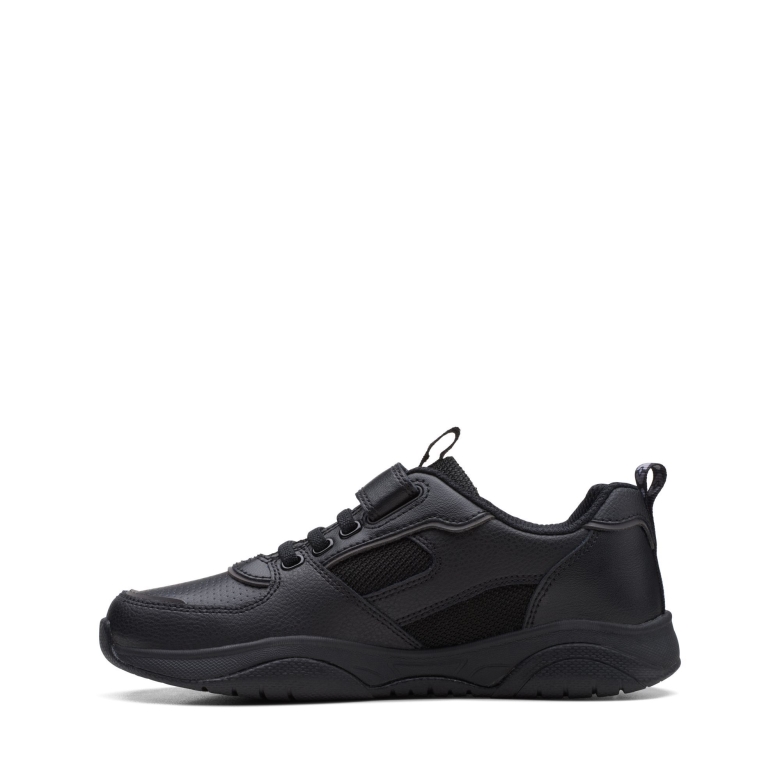 Schwarzes Leder Clarks Grip Trade O