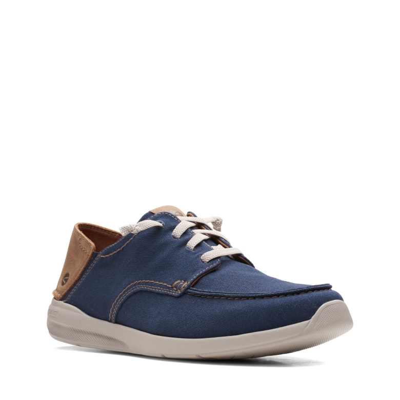 Marineblaue Textil-clarks-Überschnürung