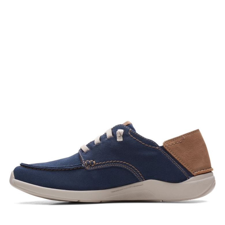 Marineblaue Textil-clarks-Überschnürung