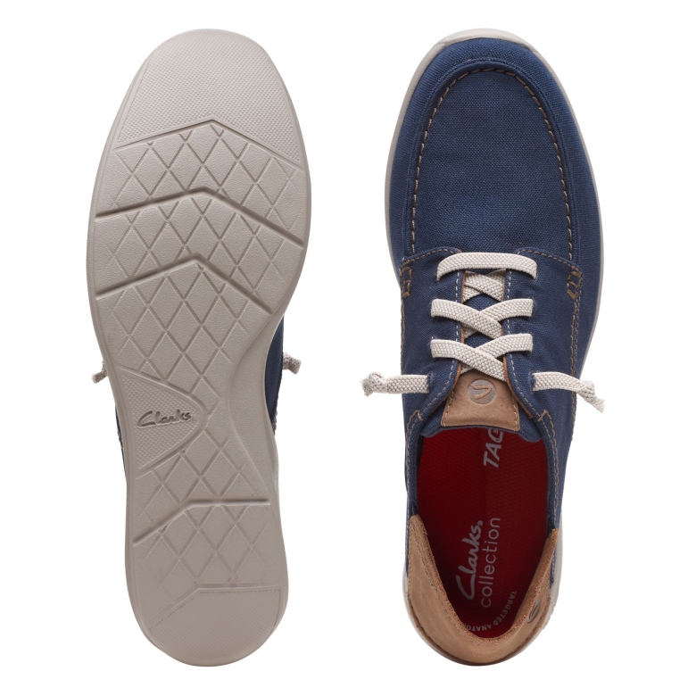Marineblaue Textil-clarks-Überschnürung
