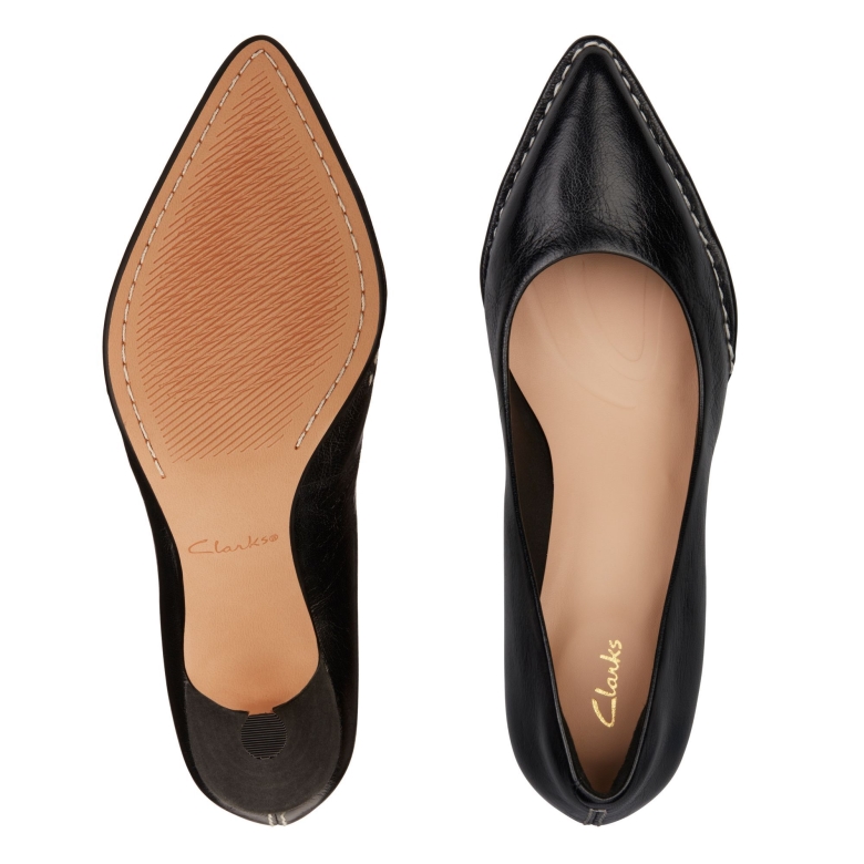 Clarks Schwarzes Leder Thorna 55 Gericht