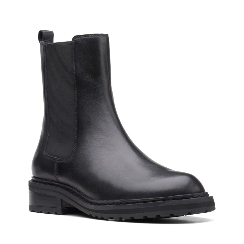 Clarks Tilham Chelsea Schwarzes Leder