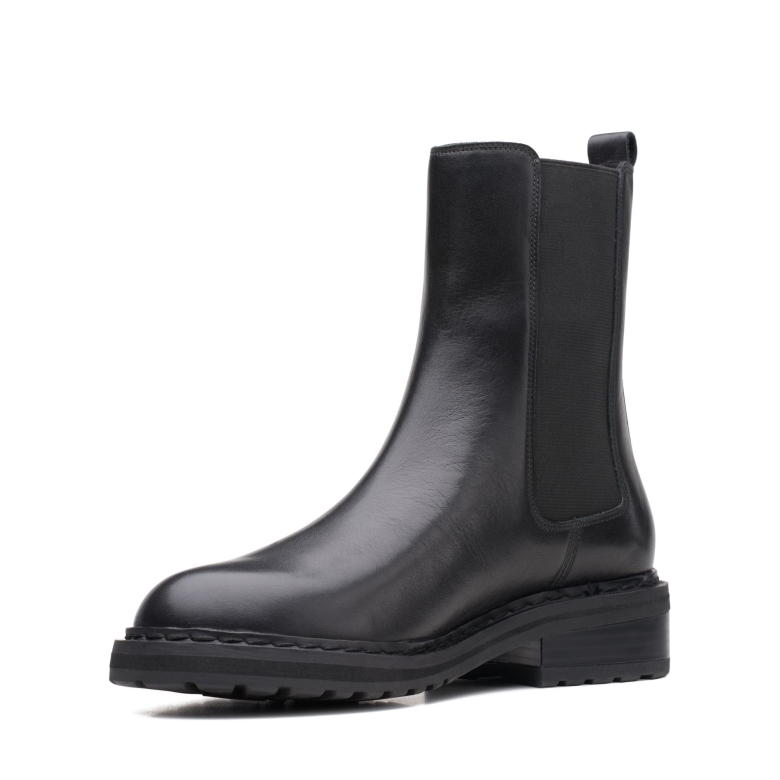 Clarks Tilham Chelsea Schwarzes Leder