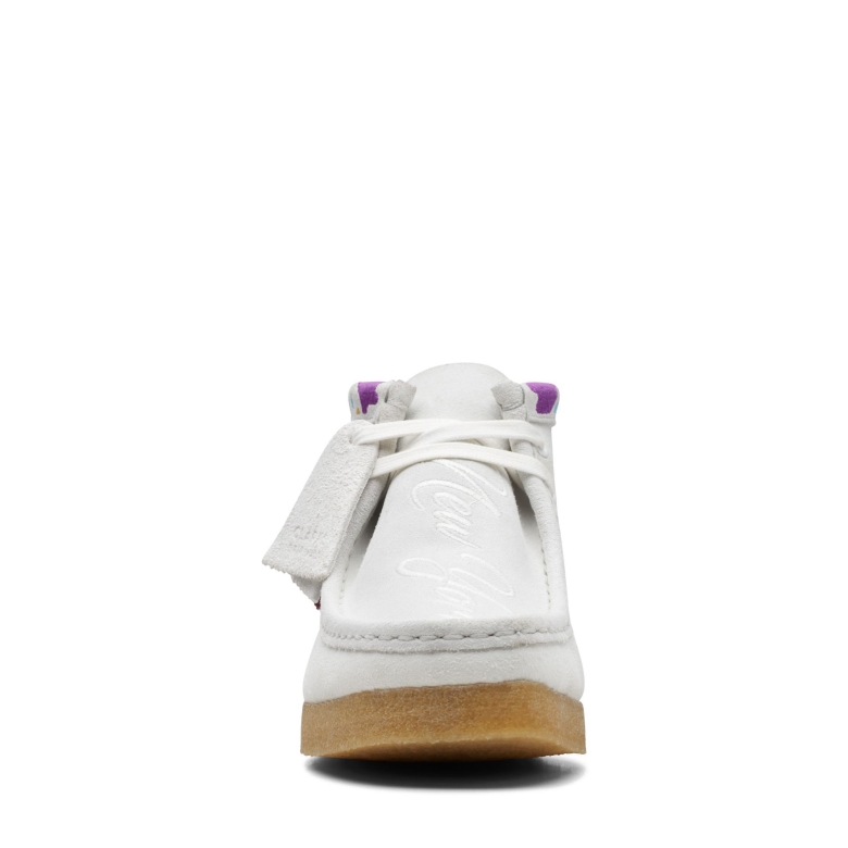 Wallabee Boot Clarks Weiß Kombi