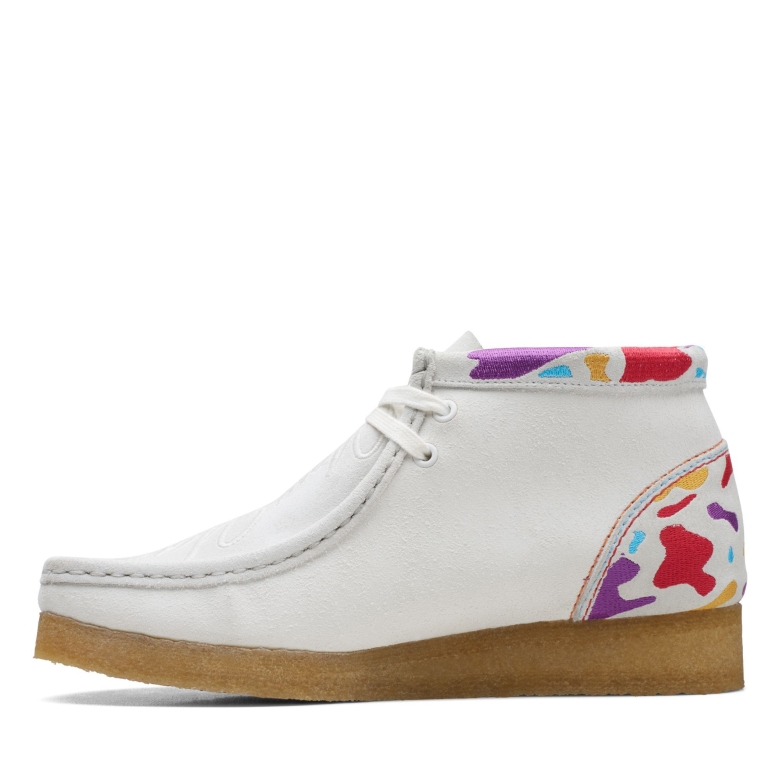 Wallabee Boot Clarks Weiß Kombi