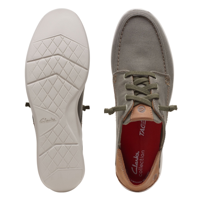 Clarks Olivfarbenes Textil Aus Spitze