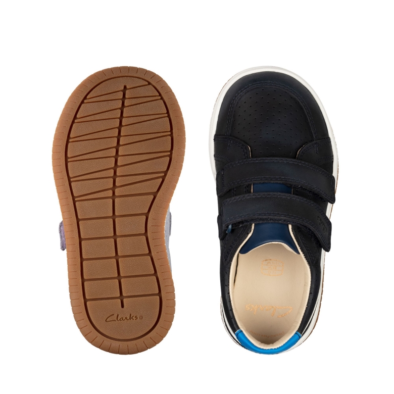 Clarks Fawn Solo T Marineblaues Leder