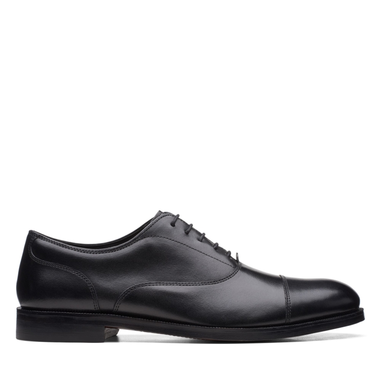 Clarks Craftdean Cap Aus Schwarzem Leder