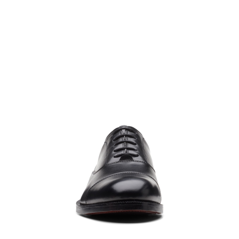 Clarks Craftdean Cap Aus Schwarzem Leder