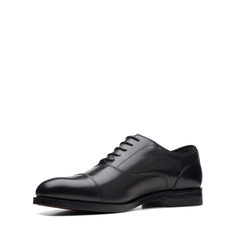 Clarks Craftdean Cap Aus Schwarzem Leder