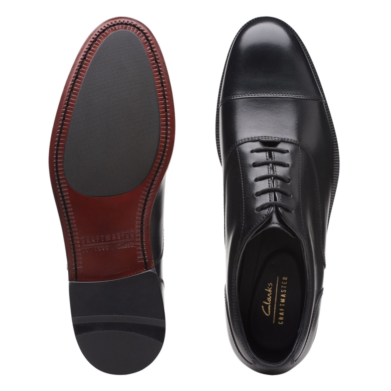Clarks Craftdean Cap Aus Schwarzem Leder